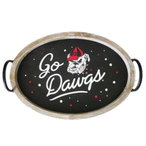 Georgia Bulldogs Go Dawgs Oval Wood Serving Tray with handles