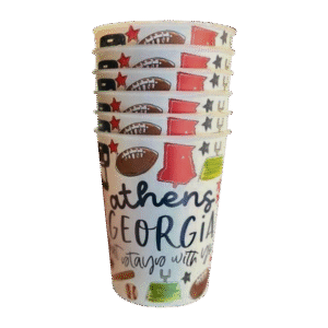 Georgia Bulldogs 6 reusable tailgate cups Athen collage